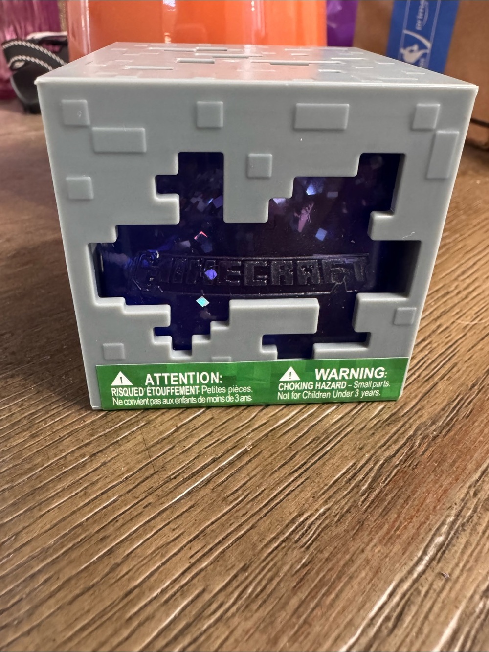 Minecraft dark blue Glitter Cube squishy toy, new